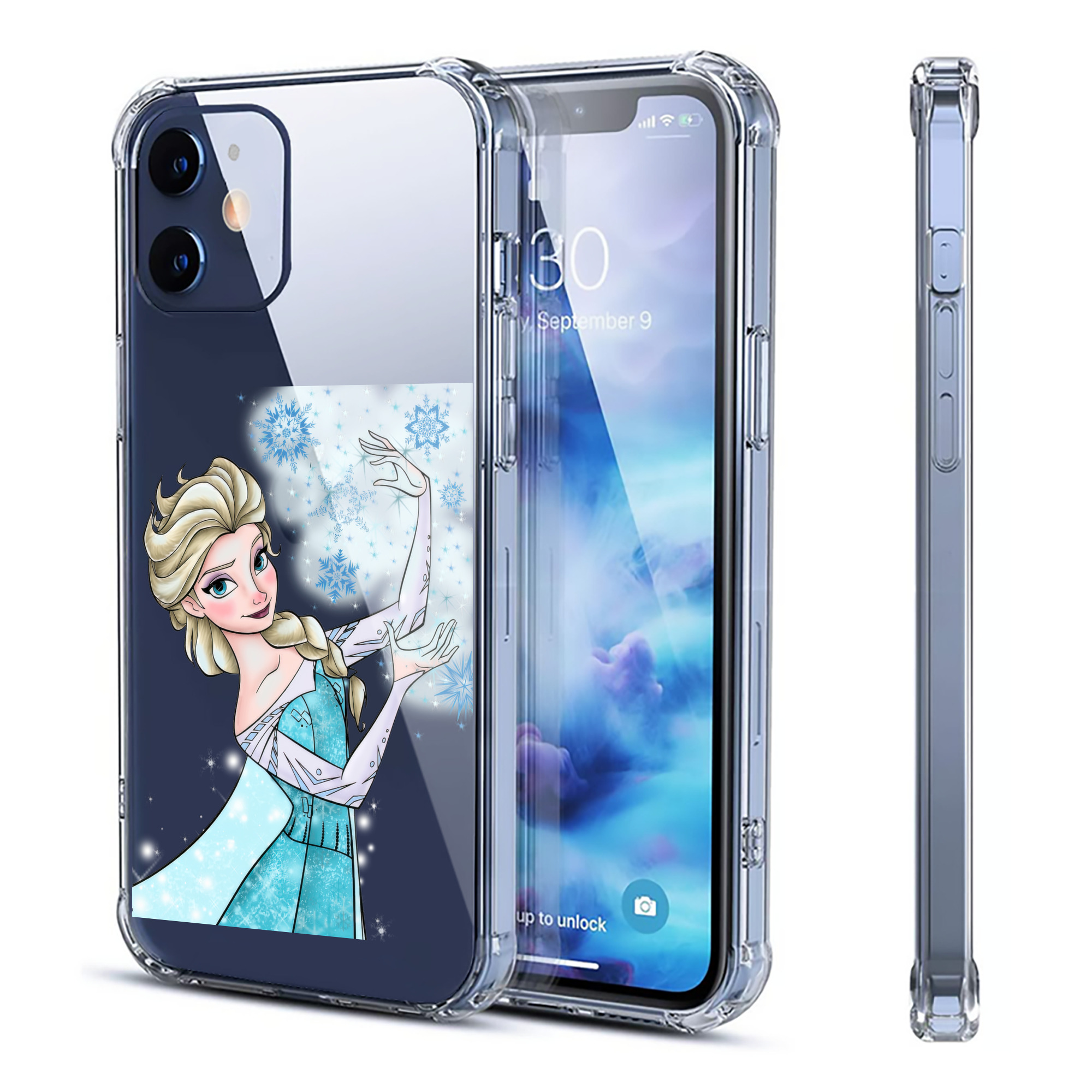 （画像用） アナと雪の女王 アンナ エルサ Frozen Anna Elsa 【iPhone 12シリーズ対応】透明スマホケース（クリアソフトケース）